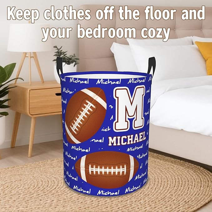 Custom Name Laundry Basket, Personalized Collapsible Laundry Hamper with Name for Bathroom Bedrooms, Customized Dirty Clothes Hamper Storage Basket Gifts for Kids Boys Girls Baby Men Women