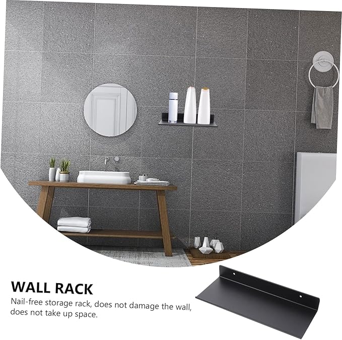 Cabilock Bathroom Wall Hanging Storage Shelf Aluminum Organizer for Sundries Towels and Toiletries Easy Installation Design Space-Saving for Home and Office Use