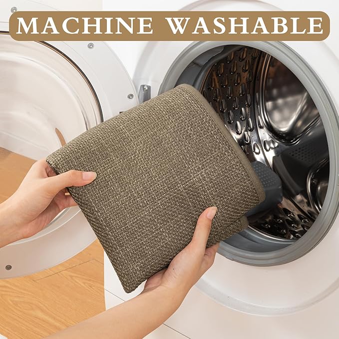YIHOUSE Brown Bathroom Rug Sets 2 Piece, Dark Beige Absorbent Bath Mat, Non Slip Washable Quick Dry Thin Bath Rugs for Bathroom Floor and Toilet