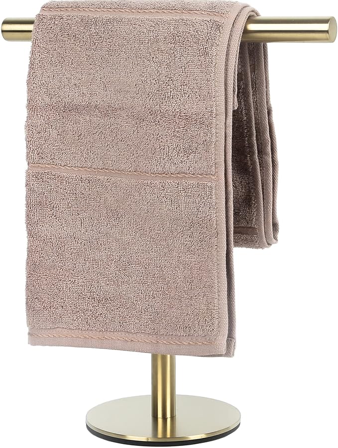 Bathroom Hand Towel Holder Stand???T-Shape Hand Towel Holder Stand SUS304 Stainless Steel for Bathroom???Kitchen or Vanity Countertop