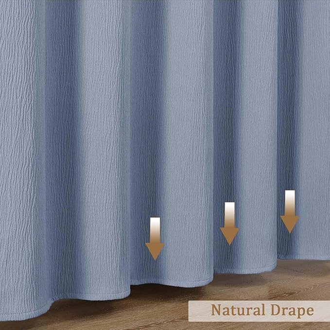 Aiyufeng 3D Textured Sky Blue Small Shower Curtain for Bathroom, Fabric Shower Curtain Heavy Duty Cloth, Stall Size Narrow Bathroom Curtains, Machine Washable, 36x72 Inches
