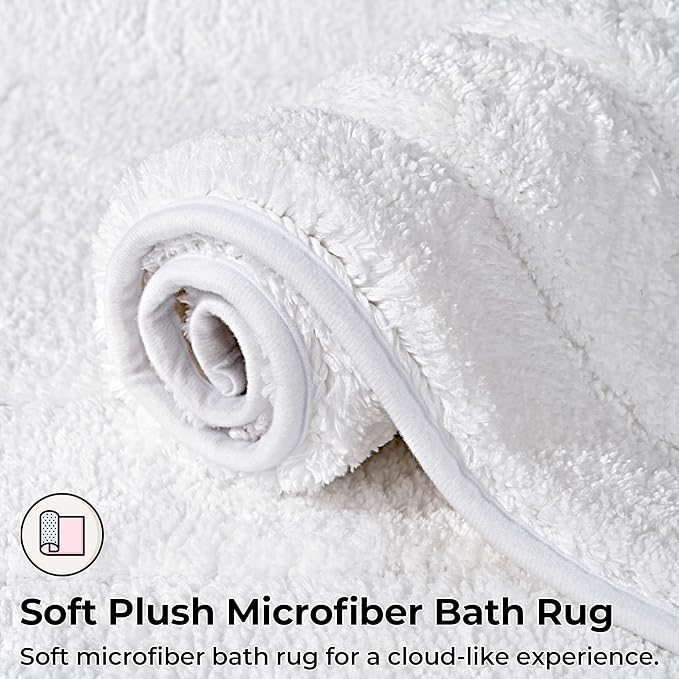 GRANNY SAYS White Bathroom Rug Mat, Bath Mats for Bathroom Non-Slip, 24" x 36", Super Soft and Water Absorbent, Microfiber Bath Rugs, Machine Wash Dry, Large Bath Rugs for Bath Floor