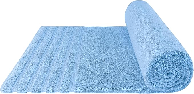 American Soft Linen 35x70 Jumbo Large Bath Towel, 600 GSM 100% Cotton Turkish Bath Sheet, Oversized Luxury Bath Towel for Bathroom Beach and Pool, Sky Blue