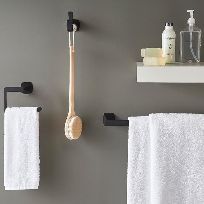 Pfister Venturi Toilet Paper Holder, Bathroom Tissue Roll Holder, Wall-Mounted, Screw-In, Matte Black Finish, BPHVNC0B