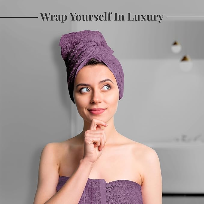 Tens Towels Pack of 4 Extra Large Bath Towels 30 x 60 Inches, 100% Cotton, Larger & Lighter Weight, Quicker to Dry, Super Soft and Absorbent, Perfect for Bathroom, Purple