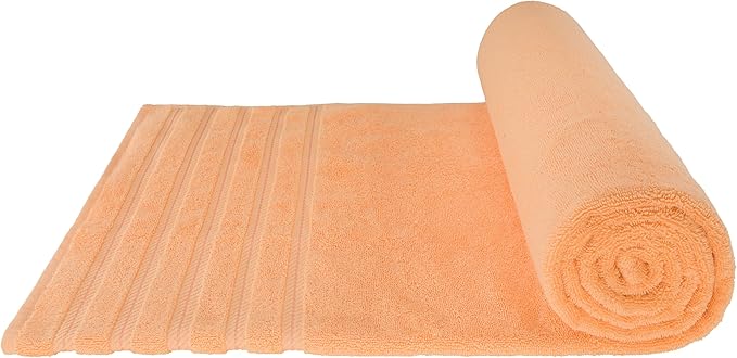 American Soft Linen 35x70 Jumbo Large Bath Towel, 600 GSM 100% Cotton Turkish Bath Sheet, Oversized Luxury Bath Towel for Bathroom Beach and Pool, Malibu Peach