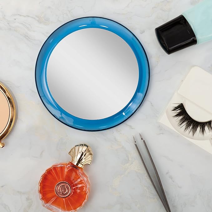 Zadro 5X Two-Sided Acrylic Compact Mirror, 4-Inch, Blue