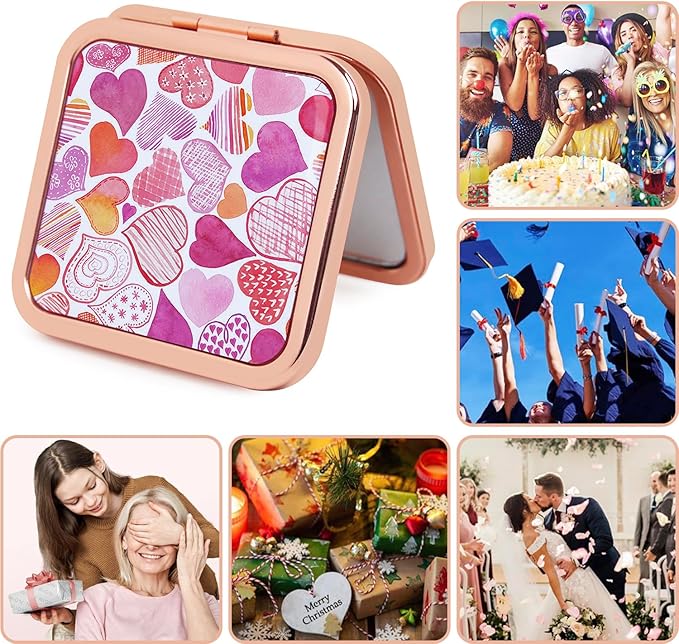 Hand Mirror Portable Folding Handheld, Compact Travel Mirror for Camping, Home, Office, Small Mirror for Pocket and Purse, Good for Gift