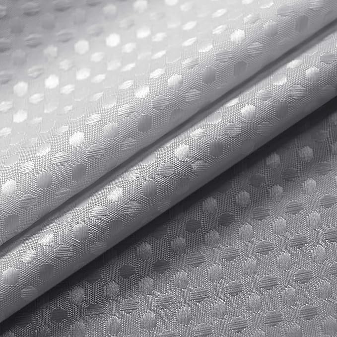 Mrs.Naturall Grey and White Shower Curtain,Ombre Washable Cloth Fabric Silver Light Gray Shower Curtains for Bathroom,72 Inch