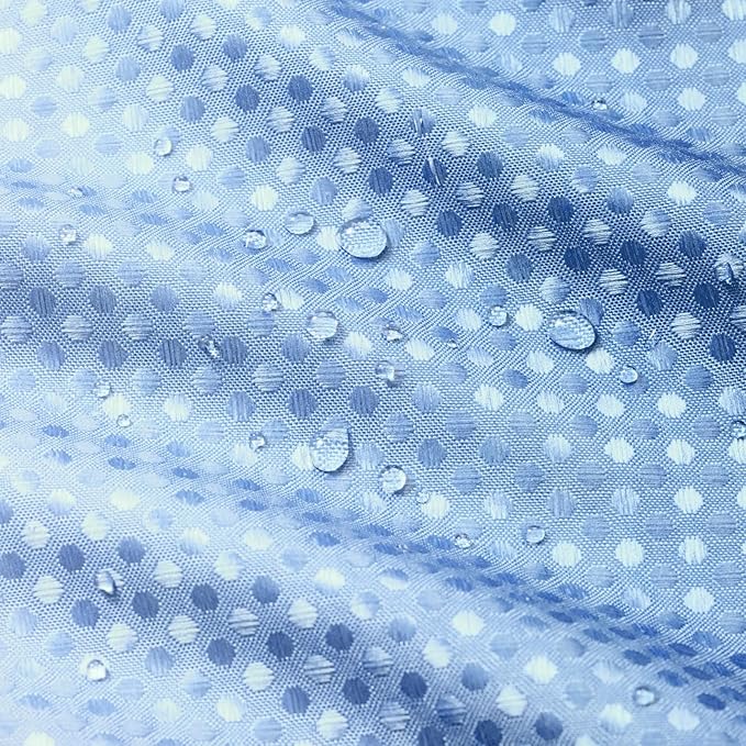 MitoVilla Blue Ombre Waffle Fabric Shower Curtain, Light Blue Waffle Weave Textured Shower Curtains for Luxury Bathroom Decor, Modern Weighted Bathroom Shower Curtain, 72 x 72