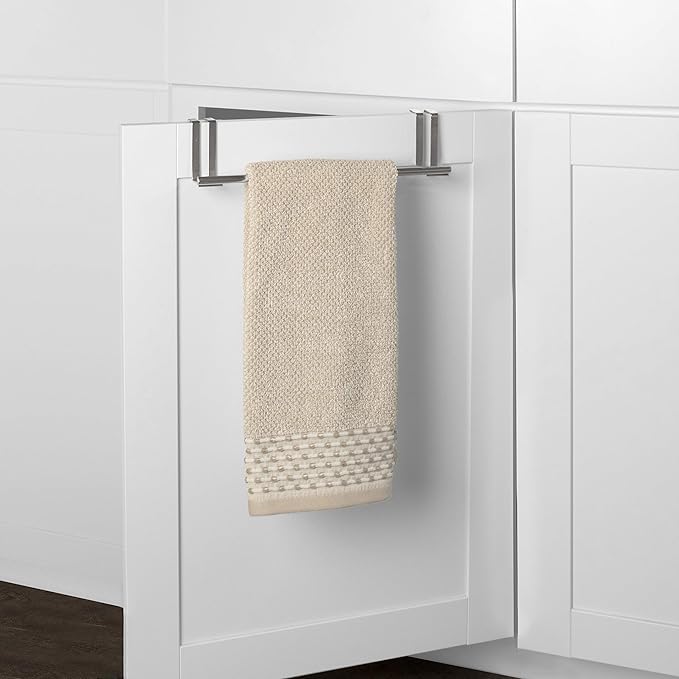 Spectrum Diversified 76471 Over-The-Door Towel Holder, Brushed Nickel