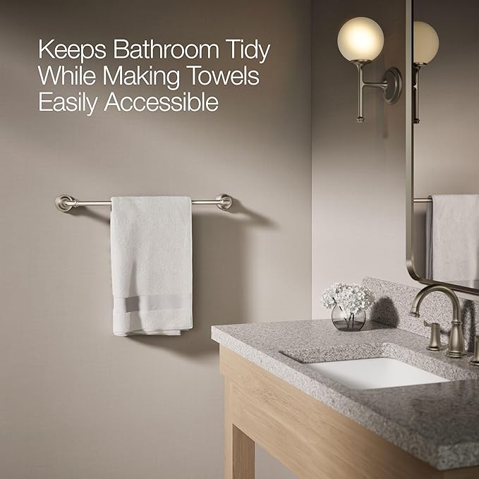 Kohler 27384-BN Bellera® 24" Towel bar, Vibrant Brushed Nickel