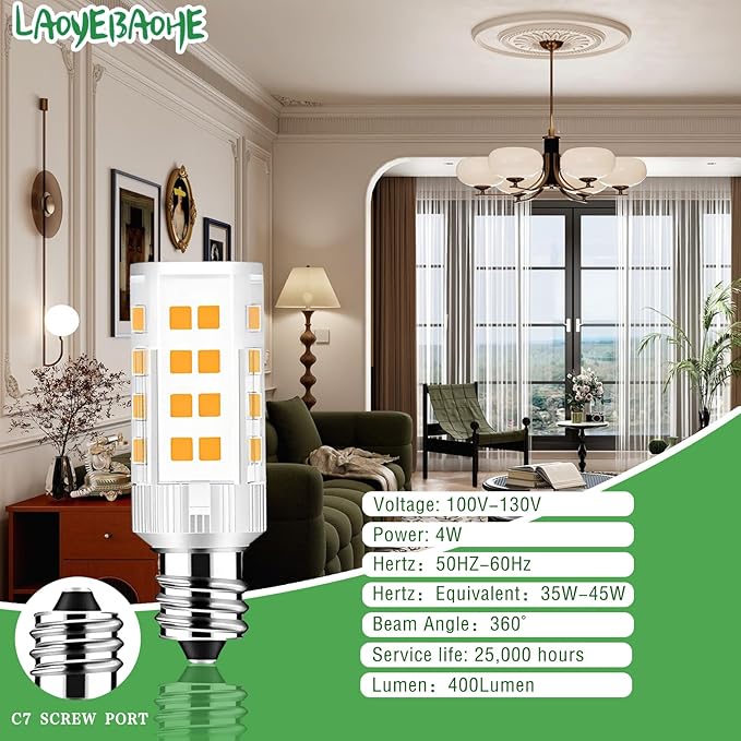 2Pack Makeup Mirror LED Bulbs Replacement Mirror 20W RP34B Light Bulb fits BE151T BE71CT BE47X BE47BR for Cosmetic Vanity Makeup Mirror with Single Double Sided Lighted Magnification (3000K)