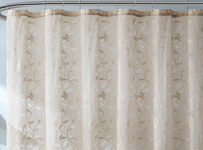 Warm Home Designs Small Brown Lace Shower Curtain with Rustic Leaf Pattern. 36 x 72 Inch Modern Stall Shower Curtain Creates Beautiful and Elegant Decor. GR Linen 36"