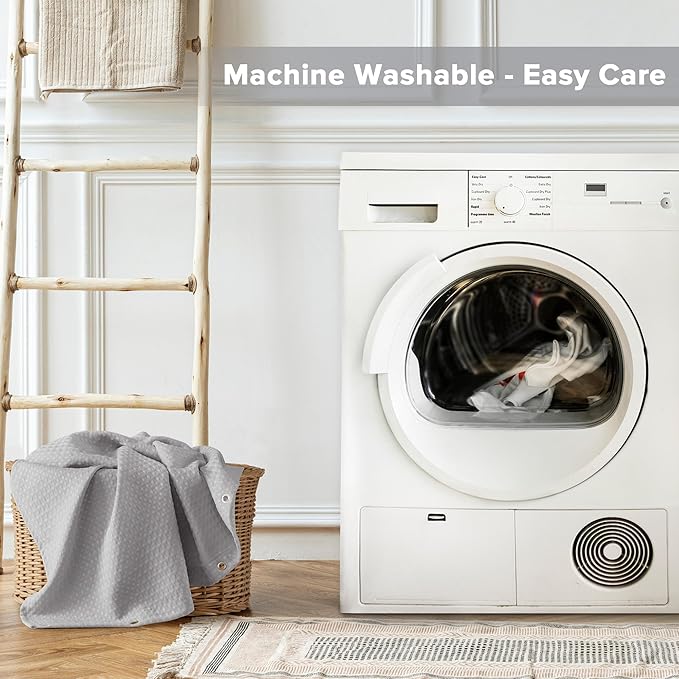 Madison Park Shower Curtain Waffle Weave, Vibrant Dyed, Waffle Shower Curtain 3M Scotchgard Moisture Management, Farmhouse Extra Long Shower Curtains for Bathroom, Extra Long: 72"x84" Grey