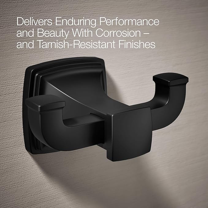 Kohler 27411-BL Riff® Double Robe Hook, Matte Black