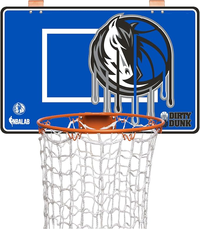 The Dunk Collection Dirty Dunk Over-The-Door Basketball Hoop Laundry Hamper, Dallas Mavericks, NBA