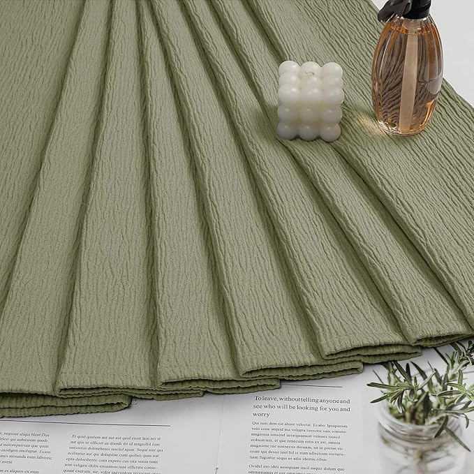 Aiyufeng Fabric Green Extra Long Shower Curtain for Bathroom, 3D Textured Shower Curtain 96 Inch Long Soft Cloth & Hotel Spa Quality, Large Hotel Bathroom Curtain Boho Style, 72x96 Inches