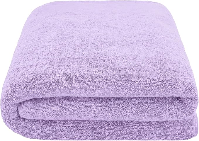 American Soft Linen 100% Cotton 600 GSM Turkish 40x80 Oversized Bath Towel Sheet, Extra Large Adult Towels for Bathroom, Lilac Bath Sheet