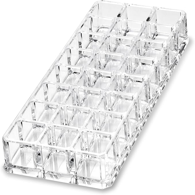 byAlegory Premium Beauty Organization Acrylic Lipstick Organizer & Beauty Container 24 Space Storage (Clear)