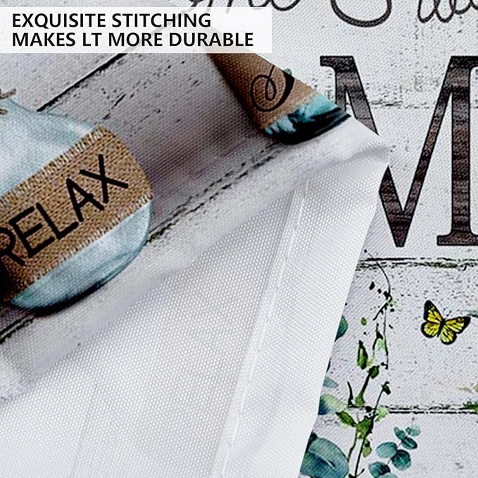Farmhouse Shower Curtain, Green Eucalyptus Rustic Bathroom Decor with Waterproof Fabric, Country Style Relax Soak Unwind Butterfly Shower Curtains for Vintage Bathroom, 72x72 Inch