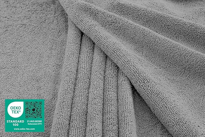 American Soft Linen 100% Cotton 600 GSM Turkish 40x80 Oversized Bath Towel Sheet, Extra Large Adult Towels for Bathroom, Light Grey Bath Sheet