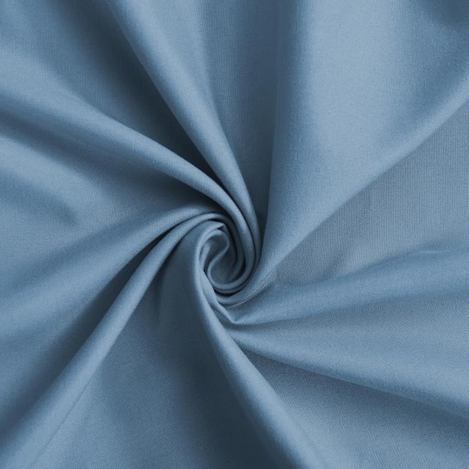 Dusty Blue Ruffle Shower Curtain, Vintage Handcrafted Bow Tie Bath Curtain for Master Bathroom, Ruched Microfiber Bathroom Curtain with 12 Buttonholes, 72" W x 72" H (LQ-10)