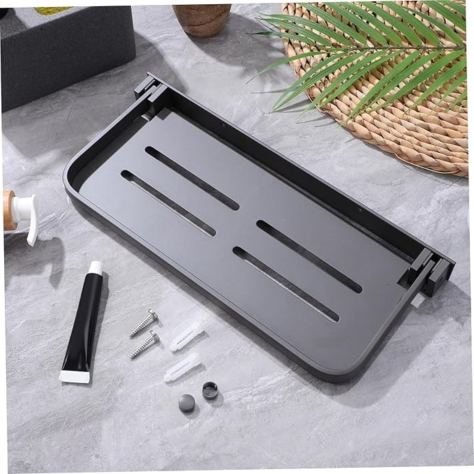 Foldable Wall Shelf Bathroom Storage Rack Easy Installation with Efficient Drainage Modern Design for Kitchen Laundry Room Organization