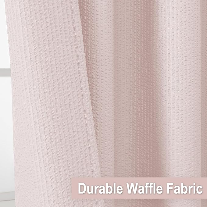 OVZME Berry Pink Shower Curtain, Embossed Textured Fabric Shower Curtain for Bathroom - Soft Cloth & Hotel Spa Luxury, Water Repellent, Machine Washable Long Shower Curtain, 72X78, Pink
