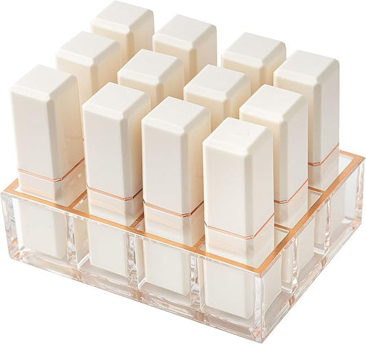 Moosy Life Moonlight Rose Gold Acrylic Lipstick Holders and Organizers, 12 Slots, ML04