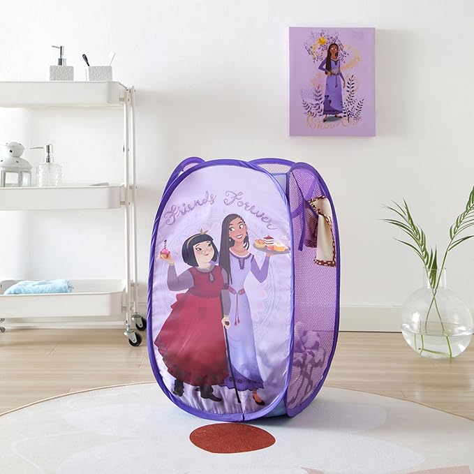Disney Wish Pop Up Hamper with Durable Carry Handles, 21'' H x 13.5'' W X 13.5'' L