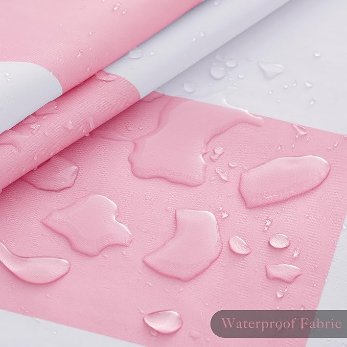 Checkered Shower Curtain, Pink Shower Curtains for Bathroom, Cute Retro Checkboard Shower Curtain Vintage Aesthetic, Washable Fabric Bath Curtain 72''x72''