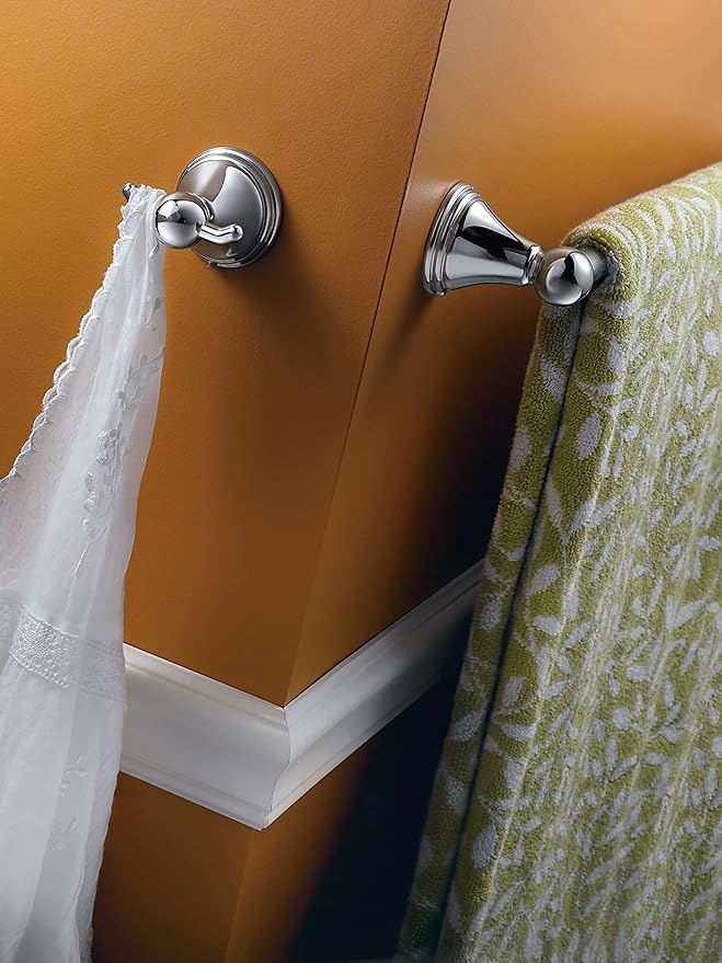 Moen Preston Collection Chrome 18-Inch Single Wall Mounted Bathroom Towel Bar, DN8418CH