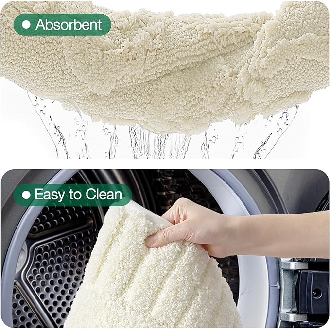 LUMI Bathroom Rugs Non Slip with Rubber Backing, Extra Soft Plush Microfiber Bath Rug Absorbent, Machine Washable Bath Mat Quick Dry for Tub, Shower, Hotel, Ivory White, 24"x60"