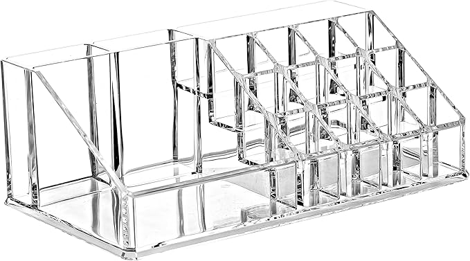 Ikee Design 5 Pcs Set Acrylic Makeup Organizer with 15 Drawers and Removable Top Lipstick Holders, Ideal for Make-up, Accessories,Enhance Your Vanity or Bathroom with Clear Design for Quick Visibility