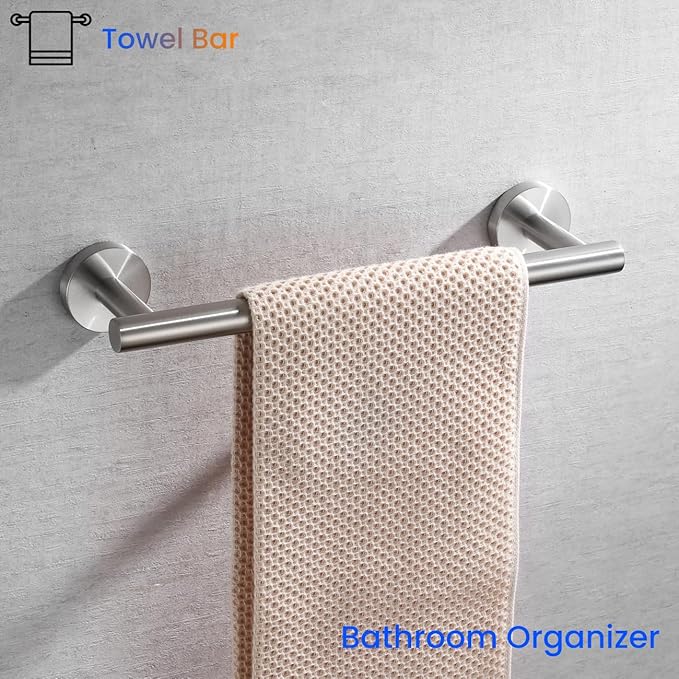Miyili Bath Towel Bar 12 Inch Stainless Steel Towel Rack for Bathroom, Kitchen Towel Holder Wall Mount Brushed Finish, A01N30A