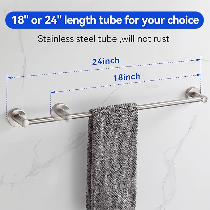 BGL Bathroom Accessories Set 4-Pieces Shiny Brushed Nickel Zinc Alloy Wall Mounted Towel Racks for Bathroom