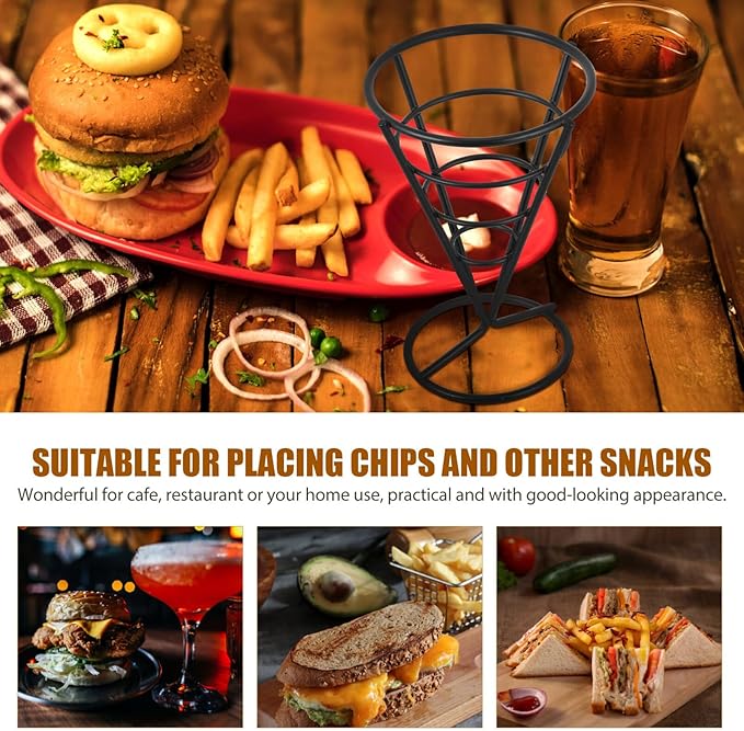 Glass Shelf for Bathroom ，Glass Aluminum，French Fries Stand Pot Potato Chip Holder Display Basket Kitchen