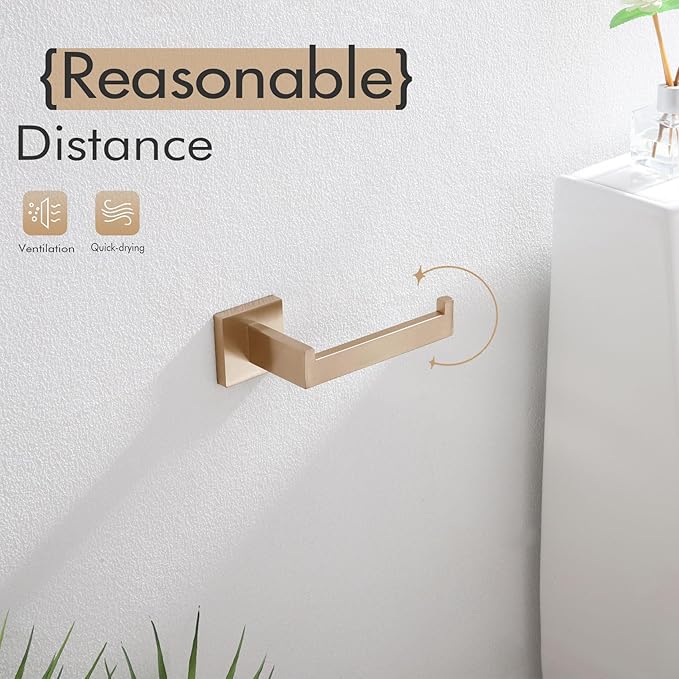 KOKOSIRI Toilet Paper Holders Wall Mounted Toilet Roll Holder for Bathrooms Hardware Washroom, Champagne Bronze Stainless Steel B2003CPG
