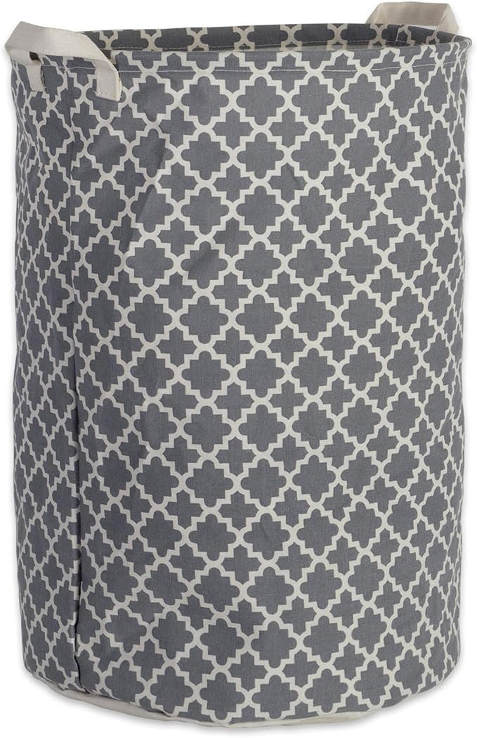 DII Laundy Collection, PE Coated Collapsible Bin, Gray Lattice, Laundry Hamper