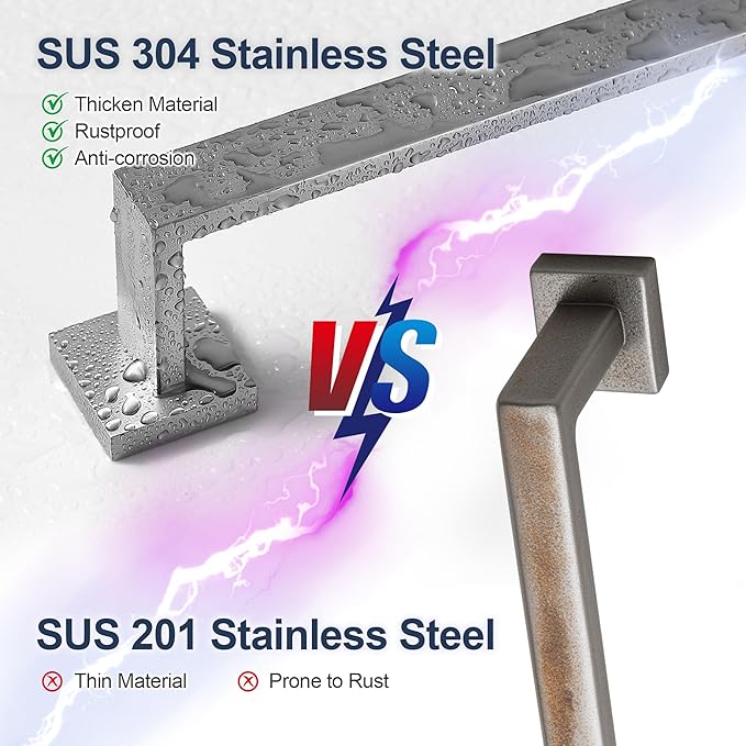 SEIDO 30 Inch Brushed Nickel Towel Bar, Heavy Duty & Rust-Proof 304 Stainless Steel Bath Towel Holder, Modern Square Wall Mounted Towel Rack for Bathroom, Kitchen, RV