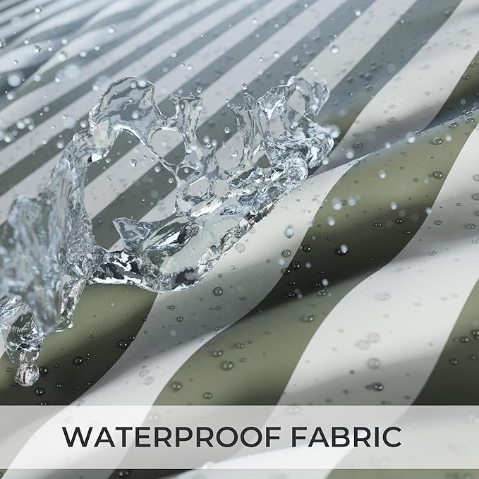 Beautiful Striped Boho Shower Curtain for Your Bathroom - Stylish 72”x72” Sage Green Curtain That Fits Perfectly with Any Bath Decor - Modern & Elegant, Ideal for Brightening Up Your Bathroom at Home