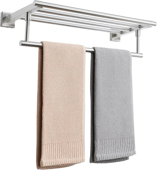 Alise 20 Inch Towel Racks for Bathroom Wall Mounted,Bathroom Towel Rack with Tower Bar,Double Towel Racks for Bathroom,SUS304 Stainless Steel Bathroom Towel Holder Brushed Nickel