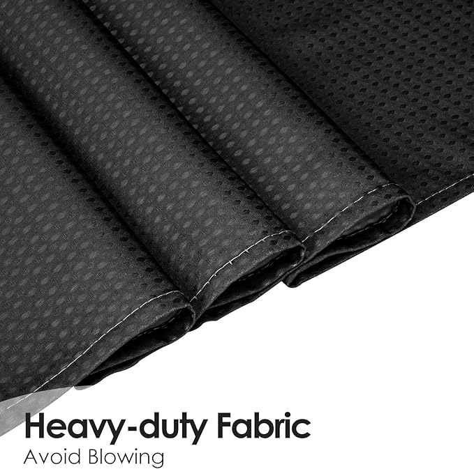 MitoVilla Black White Shower Curtain 72 x 78, Long Waffle Fabric Shower Curtains for Modern Luxury Bathroom Decor, Heavy Duty Hotel Cloth Shower Curtains 78 inch Long, Black Ombre