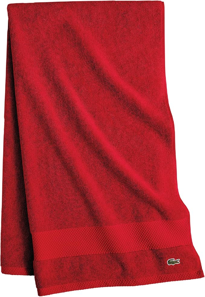 Lacoste Heritage 100% Supima Cotton Bath Towel, Formula One, 30" x 54" – Highly Absorbent & Quick Drying, Premium Super Soft Bath Towel, Bathroom Essential, Gift for All Occasions, Machine Washable
