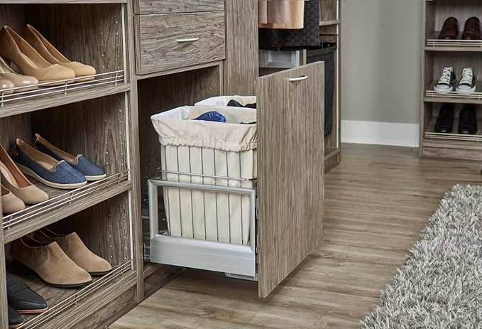 REV-A-SHELF Steel Wire Pullout Hamper for Vanity/Closet Applications w/Soft/Open Close
