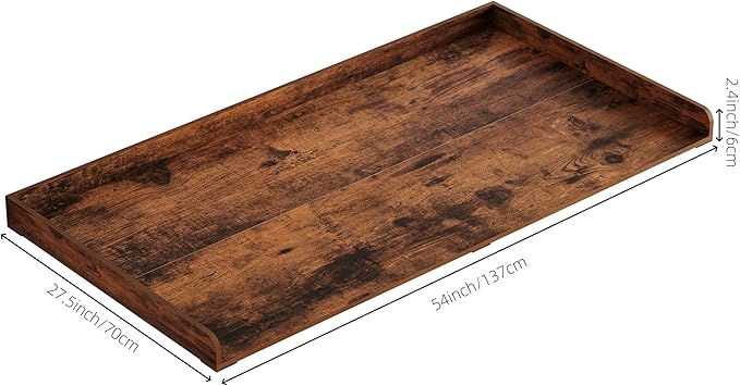 Unionly Washer Dryer countertop with Edge Rails and Non-Slip Mat,Wooden Laundry Countertop for Laundry Room Storage Organization (Rustic Brown, Full)