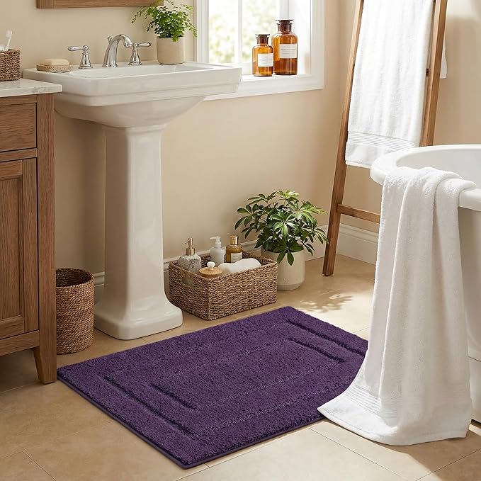 GRANNY SAYS Bathroom Rug Mat,36" x 24" Bath Mats for Bath Non-Slip, Super Soft and Water Absorbent, Microfiber Bath Rugs, Machine Wash Dry, Large Bath Rugs for Bathroom Floor, Purple