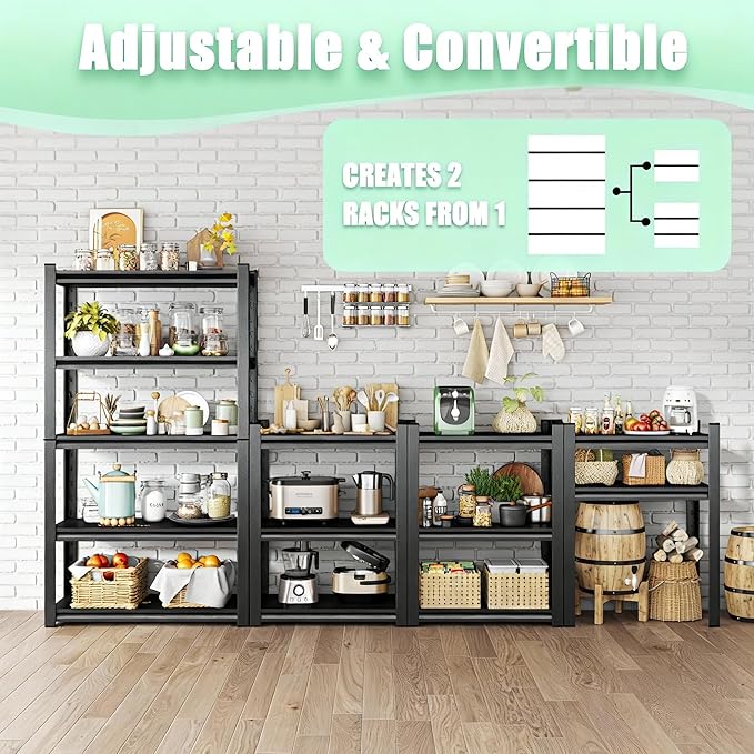 4-Tier Bathroom Storage Shelves, Adjustable Bathroom Organizers and Storage Stand, Heavy Duty Metal Shelving Unit , Classic Open Floor Utility Shelf for Laundry ,Kitchen,Living Room (12"D*24"W*44"H)