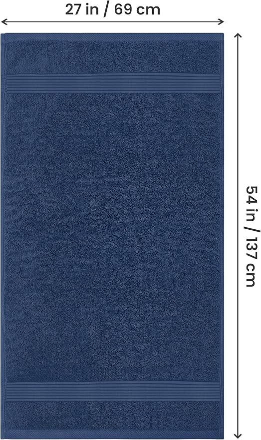 Utopia Towels Luxurious Bath Towels Set, 27 x 54 Inches 100% Ring Spun Cotton, 4 Pack Navy Blue